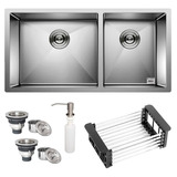 Cuba Dupla Quadrada Inox 304 Cozinha Pia Gourmet 9040 Assim