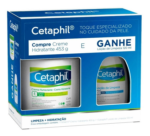 Kit Cetaphil Hidratante Creme 453g + Loção Limpeza 120ml