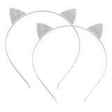 2 Diademas De Cristal Con Forma De Orejas De Gato, Accesorio