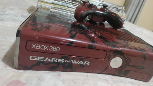 Microsoft Xbox 360 Slim 250gb Gears Of War 3 Limited Collector's Edition Cor  Vermelho E Preto