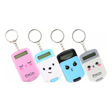 Chaveiro Infantil, Mini Calculadora, 4 Peças, Ornamento Fofo