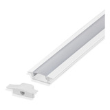 Perfil De Led Slim Para Embutir Gesso Marcenaria 2m Branco