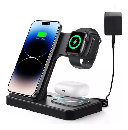 3 En 1 Cargador Inalambrico Para iPhone/iwatch/AirPods