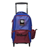 Mochila Wilson Mochila Con Carro 65.02065 Color Azul Y Bordó Diseño Liso 32l