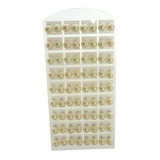 Cartela Brincos Pedra Pérola Kit 36  Pares Cor Branco