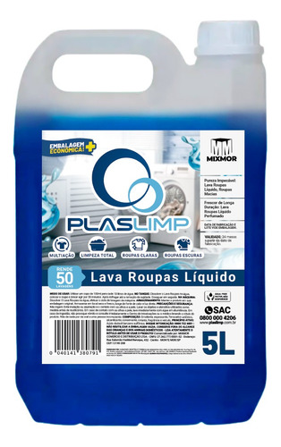 Lava Roupas Premium Liquido Galão 5l Plaslimp