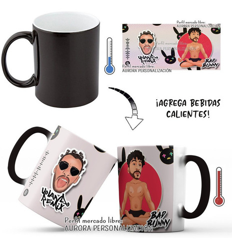 Mug Mágico Bad Bunny Taza Termica Pocillo Benito Conejo Malo