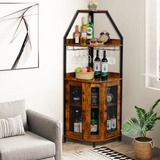 Eoyutlly Corner Bar Cabinet,5-tier Wine Bar Cabinet With St.