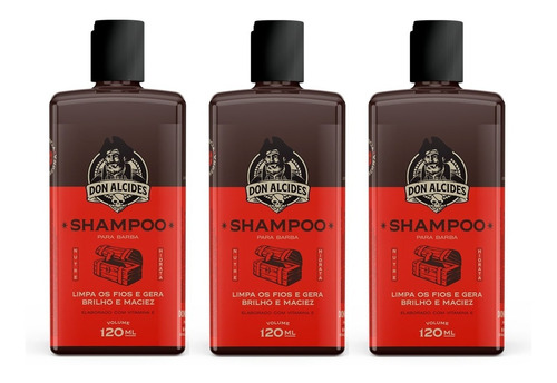 3 Shampoos Para Barba - Barba Negra - Don Alcides