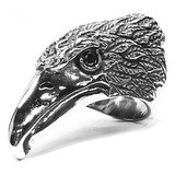 Anillo Aguila Con Cubic Negro En Ojos Acero Quirurgico 316l