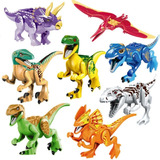 Bloco De Montar Jurassic Park Colors Kit 8 Dinossauros