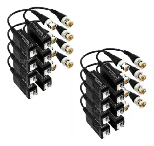 8 Pares Video Balun Camera Cftv Conversor Utp Hd Tvi Cvi Ahd