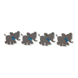 Figura De Elefantes En Fomi Distintivo Baby Shower Azul