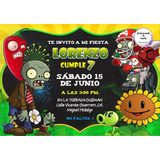 Invitacion Impresa Personalizada X30 Plantas Vs Zombies 9x14
