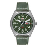 Relógio Orient Automático Couro Nylon Verde F49sn020 E2ep