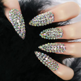 3d Rhinestone Art Deco Uñas Postizas Acrílico Diamant...