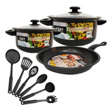 Set Juego Ollas Cocina Fary Home Cacerola Sarten 9pz