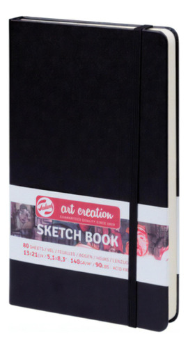 Libreta Art Creation Negra 13x21cm 140gr 80hjas. Color Negro