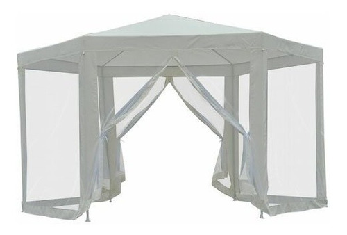 Gazebo Hexagonal De 2x2x2 Con Mosquitero - Blanco O Azul