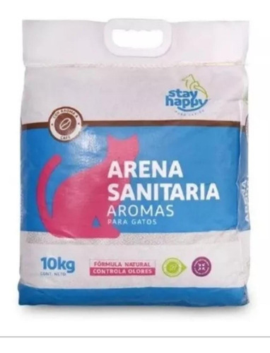 Arena Aglutinante Para Gatos Aroma Cafe Stay Happy 10kg