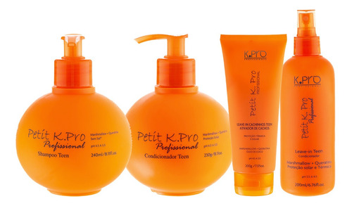 K.pro Petit Teen Shampoo, Cond, Leave-in E Ativador Cachos