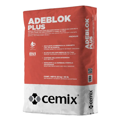 Cemix Adeblok Plus Blanco 40 Kg Estuco Repelente Al Agua | Envío gratis