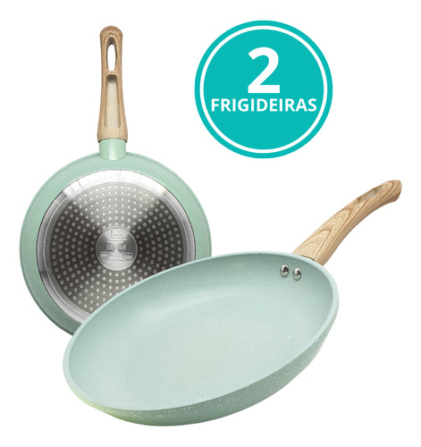 Jogo 2 Frigideira Indução Cerâmica Antiaderente Cooktop 24cm