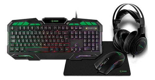 Kit Gamer Xzone 4 Em 1 Teclado Mouse Headset Mousepad Gtc-02