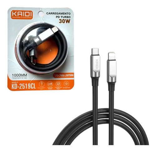 Cabo Kd-2519cl Tipo-c P/ iPhone Branco 12w