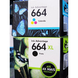 Kit Cartucho Hp 664xl Preto 664 Color Original