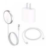 Cargador Inalambrico + Cubo 20w + Cable Tipo C Para iPhone