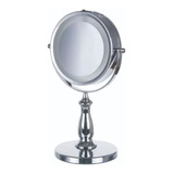 Espelho De Mesa Camarim Luz Led Maquiagem Barbear 5x Aumento