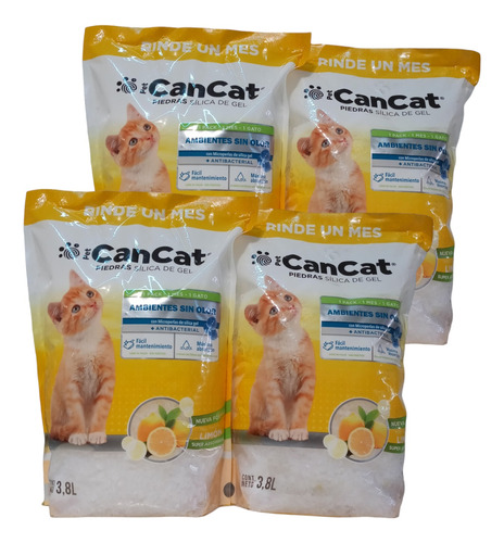 Piedras Silicas Para Gato Gel Can Cat Limon 15,2 L