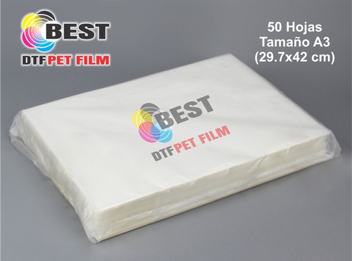 50 Hojas Pet Film + 1 Hoja Pet Glitter Dtf Best 30x21 Cm