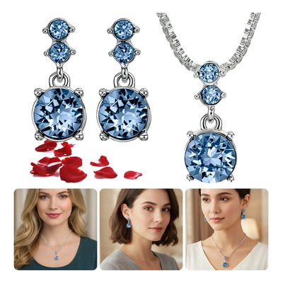Kuoaeaye Kit Collar Y Aretes Mujer Dijes Moda Regalo Día De La Mujer.joyeria Dama,regalos Para Mujeres,novia,pareja,mamá.