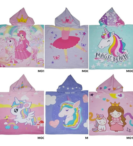 Pack Mayorista 12 Ponchos De Toalla Infantil 