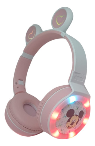 Diadema Niña Bluetooth Inalambrica Luz Rgb Mickey Mouse 