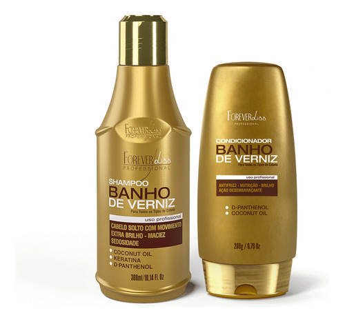 Kit Shampoo E Condicionador Banho De Verniz Forever Liss.