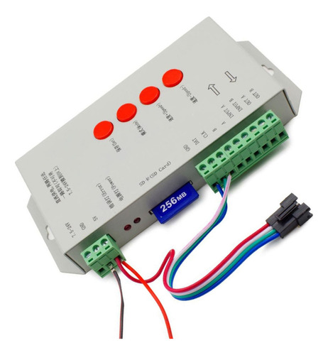 Controladora Led T1000 Programacion 2048 Pixeles Tarjeta Sd 256 Mb Color De La Luz Rgb