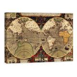 Cuadro Decorativo Canvas Mapa Mundial 80x120cm