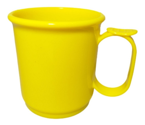 Jarro Mug X10 Vaso Plastico Recto 9cm Apoya Dedo Colores Asa