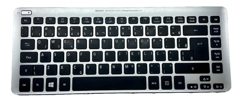 Teclado Com Moldura Notebook Acer Nsk-r25sw Preto Defeito