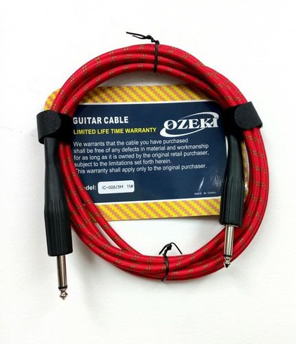 Cable Guitarra Instrumento Ozeki 6 Mt Ic026 Forrado Blindado