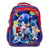 Mochila Infantil Masculina Sonic Personagens 3d Costas