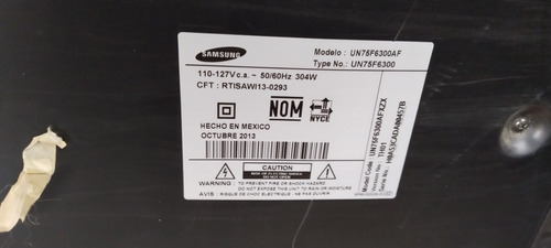 Pantalla Samsung Un75f6300af Para Refacciones 