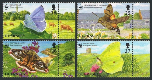 1997 Wwf Fauna- Mariposas- Guernsey (sellos) Mint