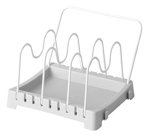 Organizador Escurridor Extensible Para Ollas Y Sartenes Color Blanco