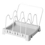 Organizador Escurridor Extensible Para Ollas Y Sartenes Color Blanco