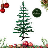 Árvore De Natal Pinheiro Grande Luxo 90 Cm 70 Galhos Verde
