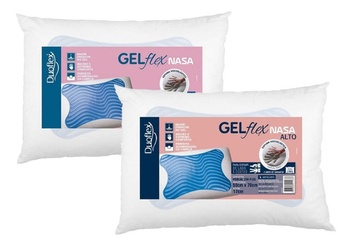 Kit Travesseiros 1 Gel Nasa + 1 Gel Nasa Alto 50x70 Duoflex